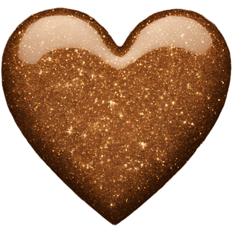 One Brown glitter heart emoji