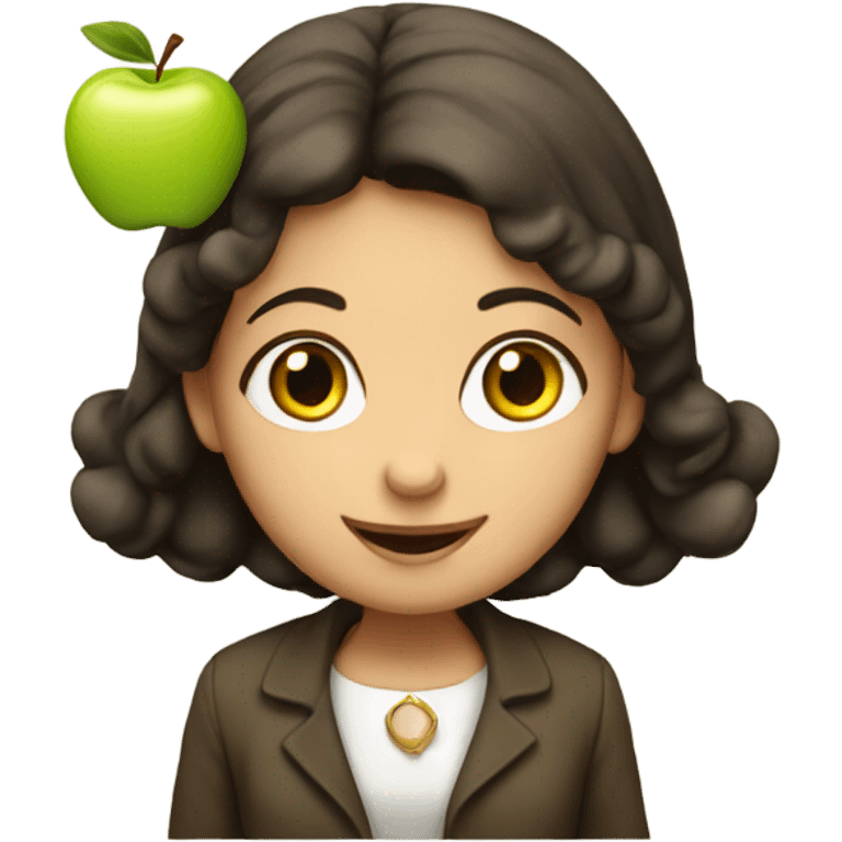 Jewish girl with apple emoji