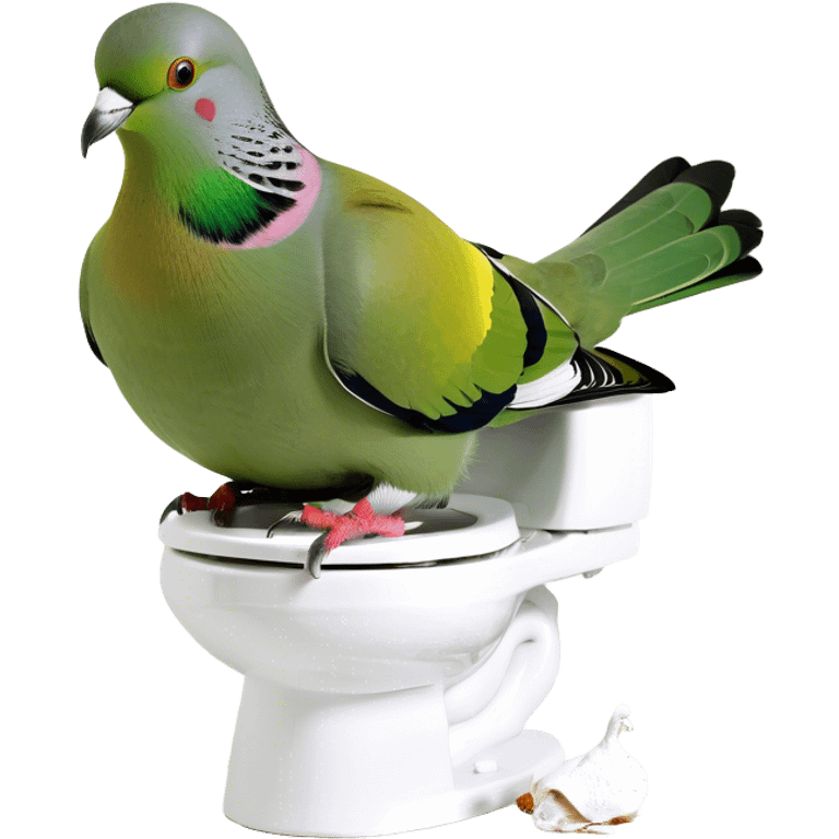 pigeon pooping on the toilet emoji