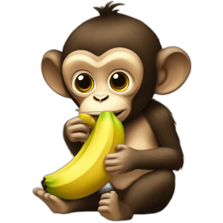 Monkey eating banana  emoji