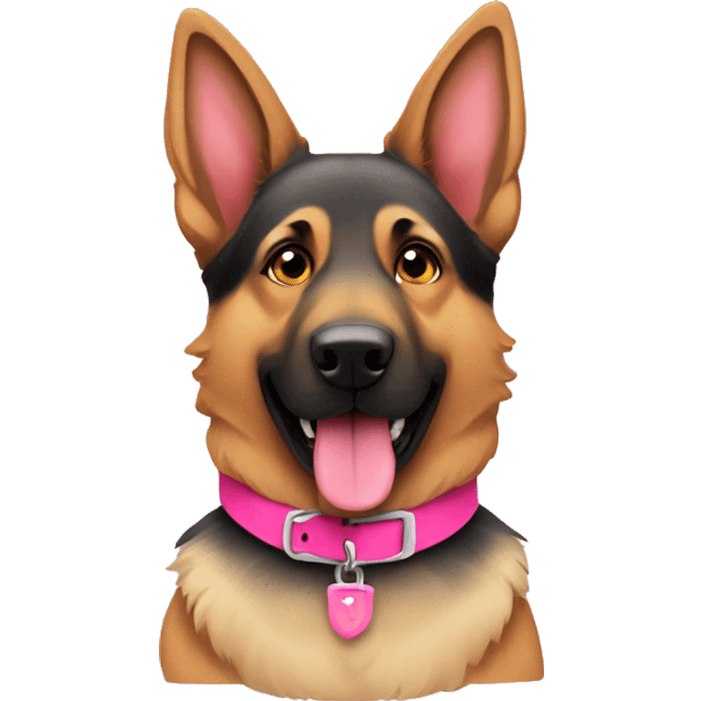 german shepherd with a pink collar emoji