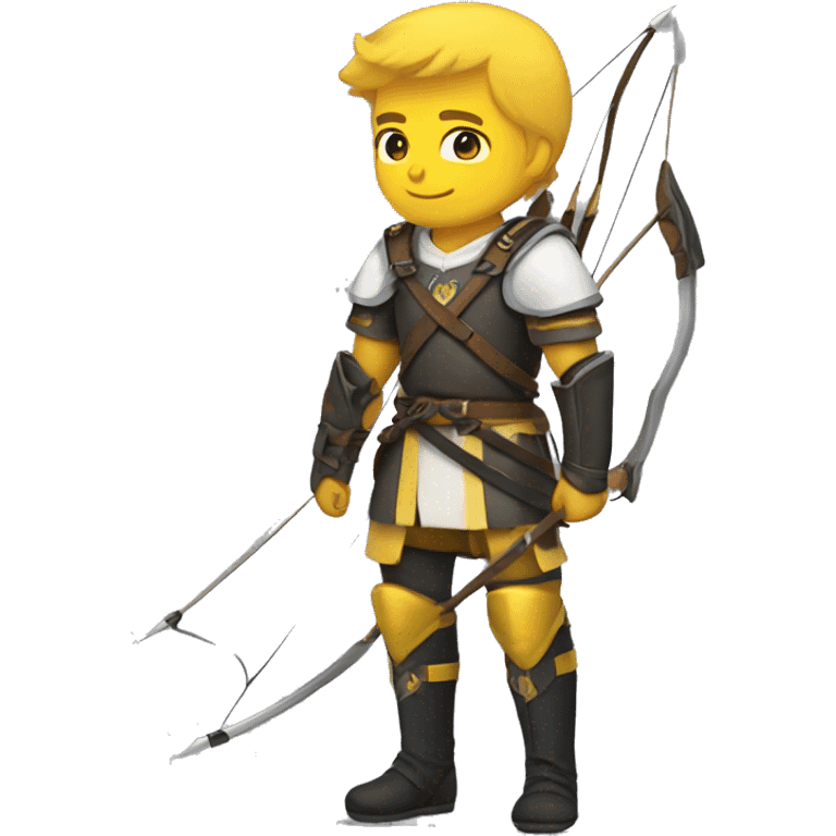 archer with yellow and white armor and black boots  without helmet  emoji