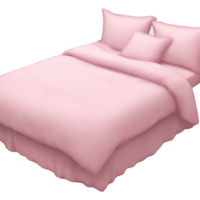 Weißes Bett mit rosa Kissen und rosa Decke  emoji