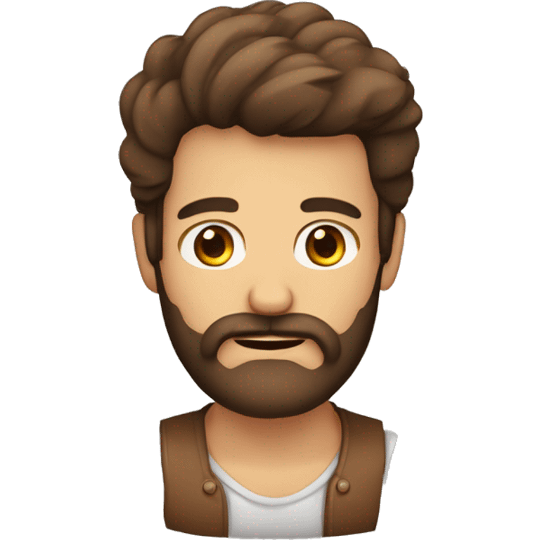 hombre calvo con barba y ojos marrones emoji