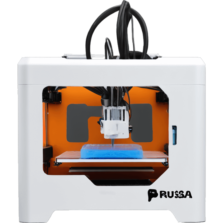 Prusa 3D printer with cowboy emoji printing emoji