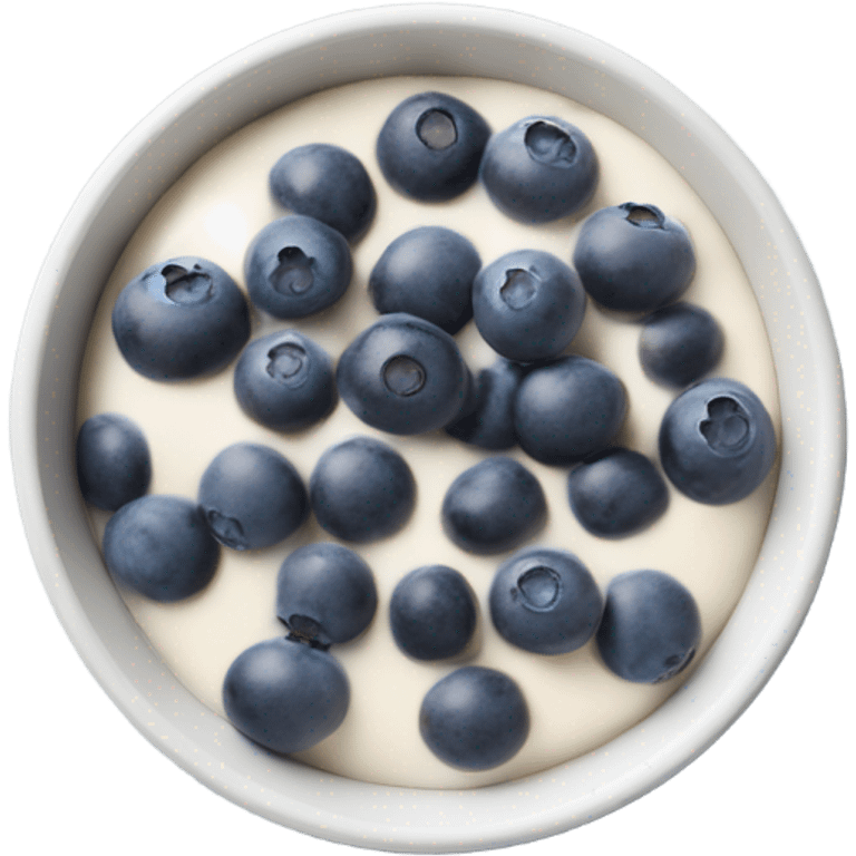 White acai bowl with blueberries , view from top, minimalism  emoji