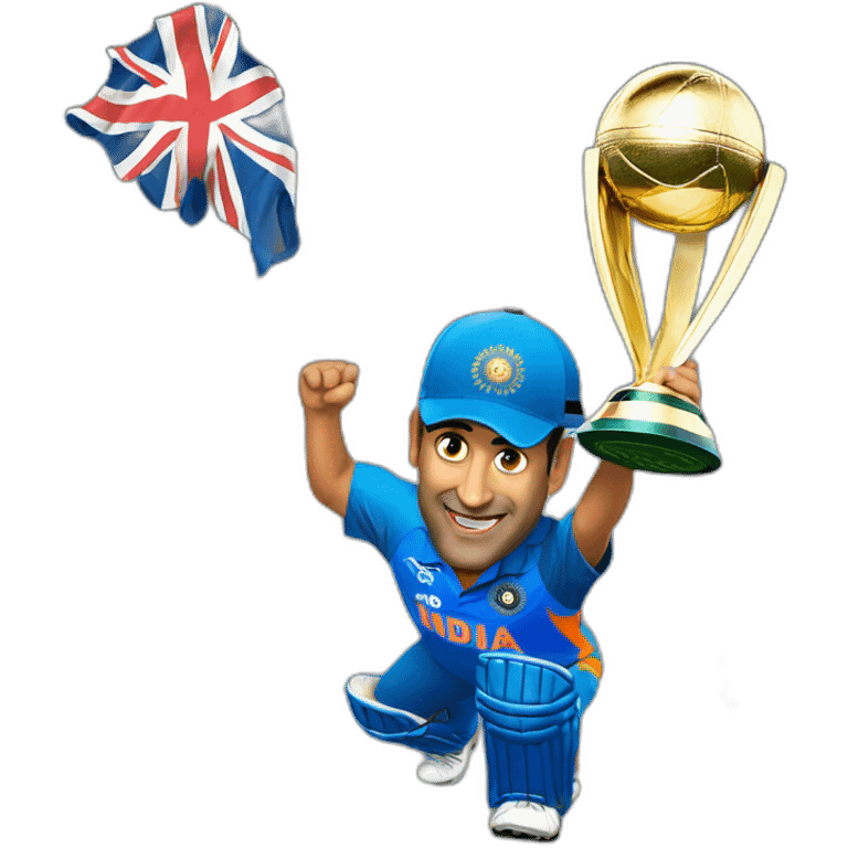 MS dhoni with world cup emoji