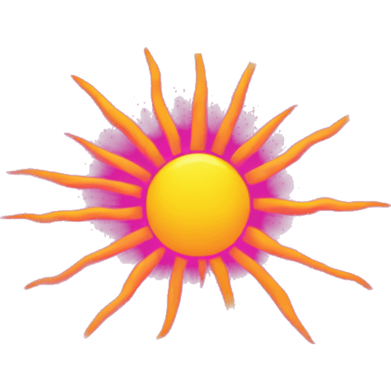 hot pink yellow orange sun  emoji