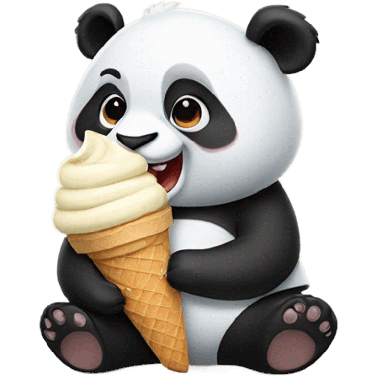 Panda eating ice cream emoji