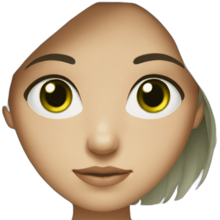 Darkhair green eyes girl emoji