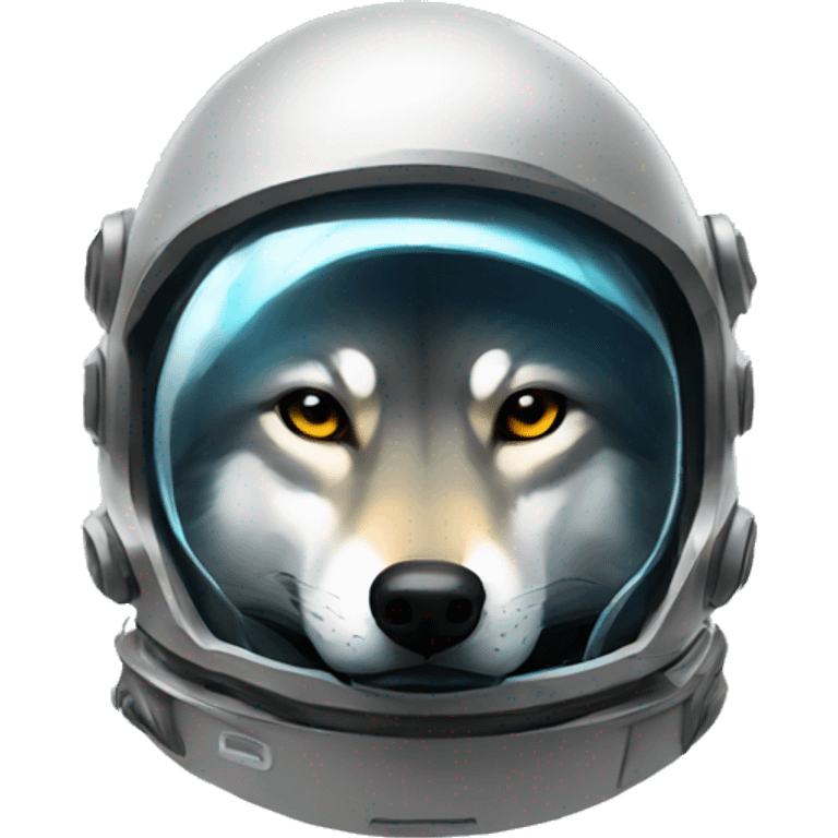 Wolf head in space helmet emoji