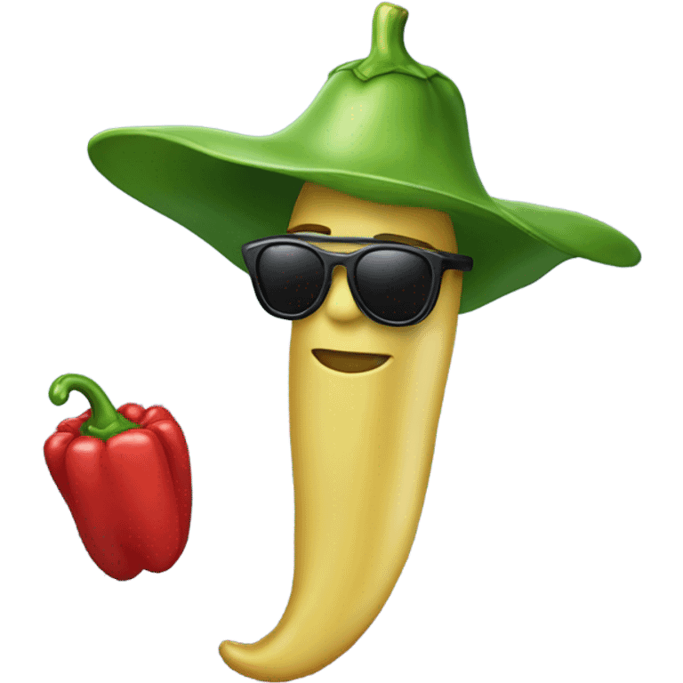 pepper with Mantel and sunglasses and necklace emoji