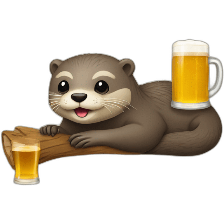 Loutre qui bois une bière  emoji