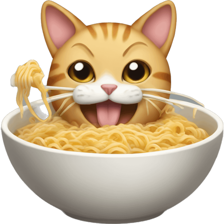 cat eating ramen emoji