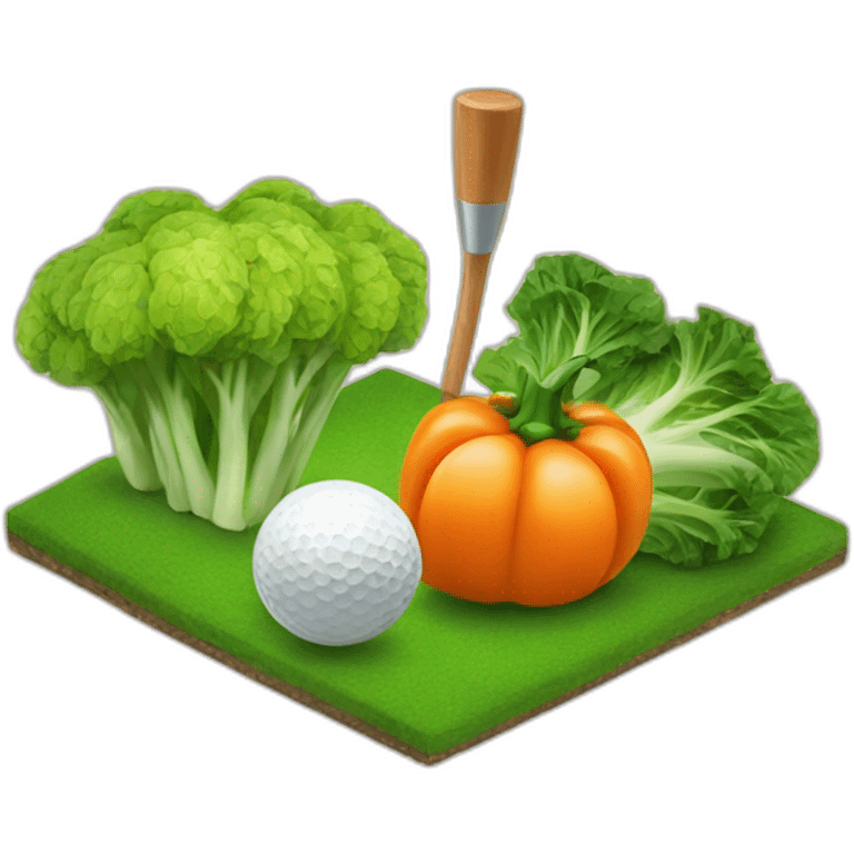 minigolf and vegetables emoji