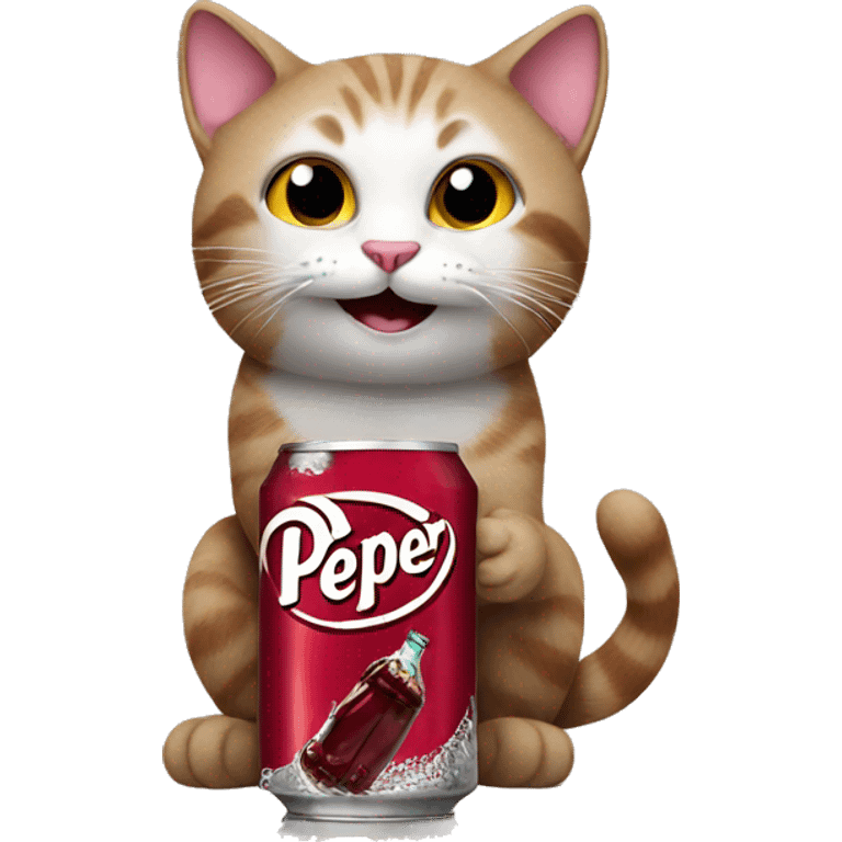 Cat holding Dr Pepper  emoji