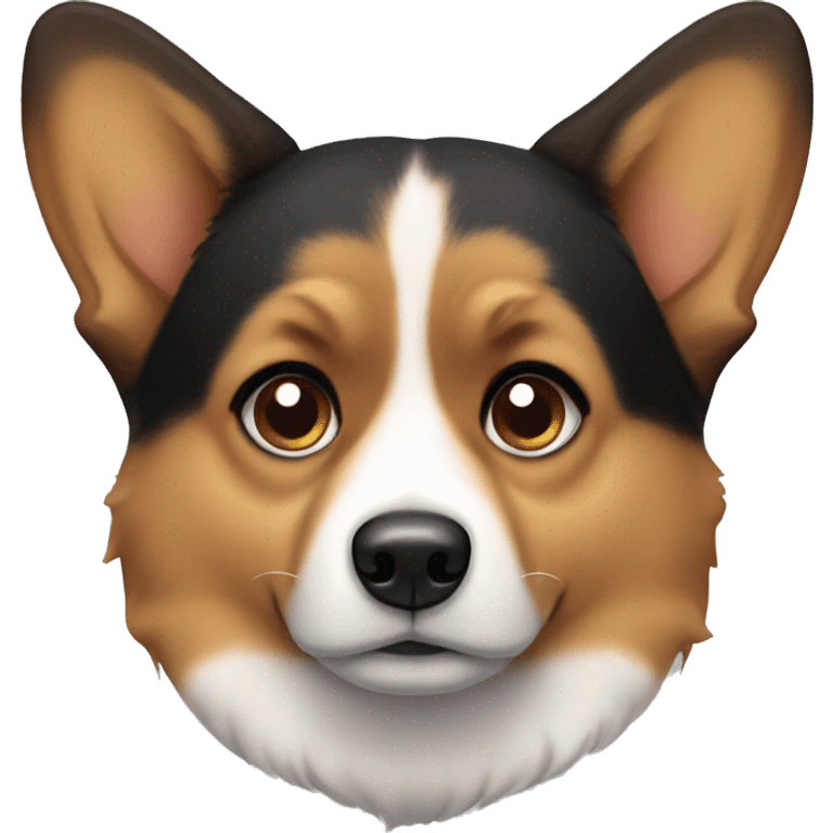 Sad black and brown corgi emoji