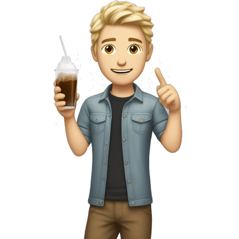 Change the hair and remove the drink from his hand and give him white skin colour emoji