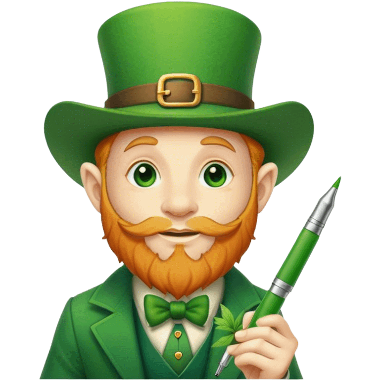 Leprechaun with weed pen emoji