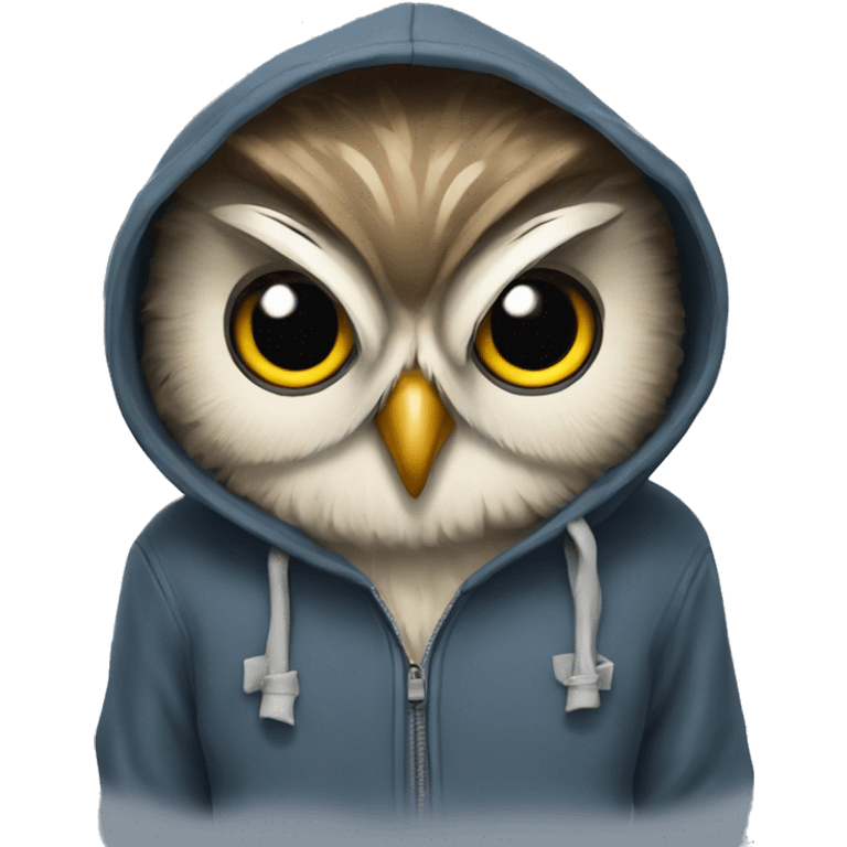 Owl wearing a hoodie emoji