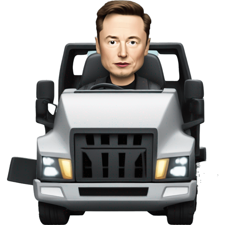 Elon Musk driving a Cybertruck emoji