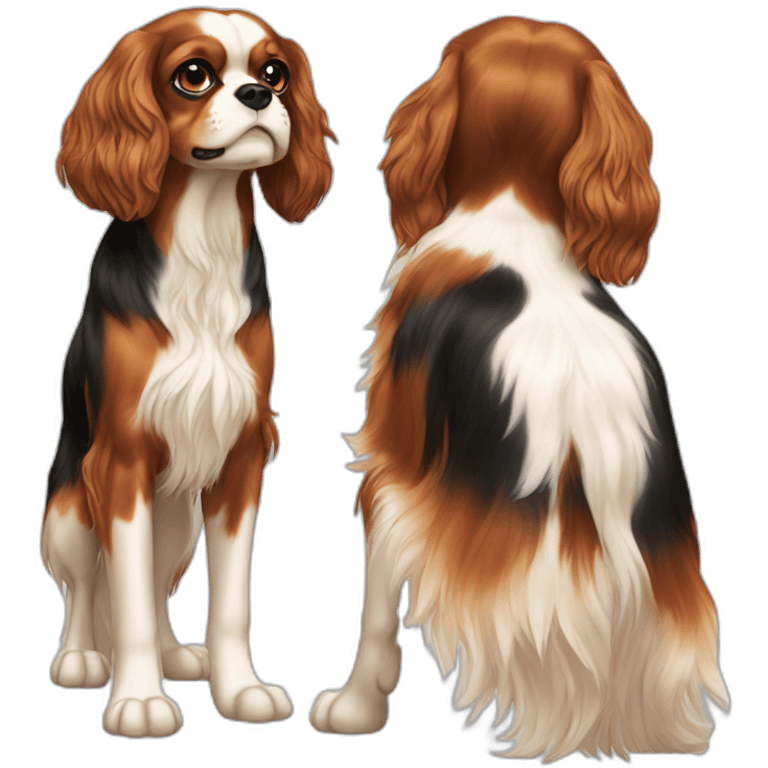 dog Cavalier King Charles Spaniel full height emoji