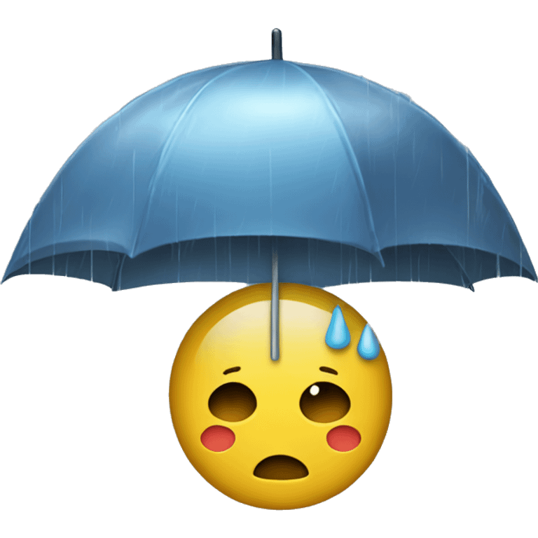 rain with sad but chill face emoji