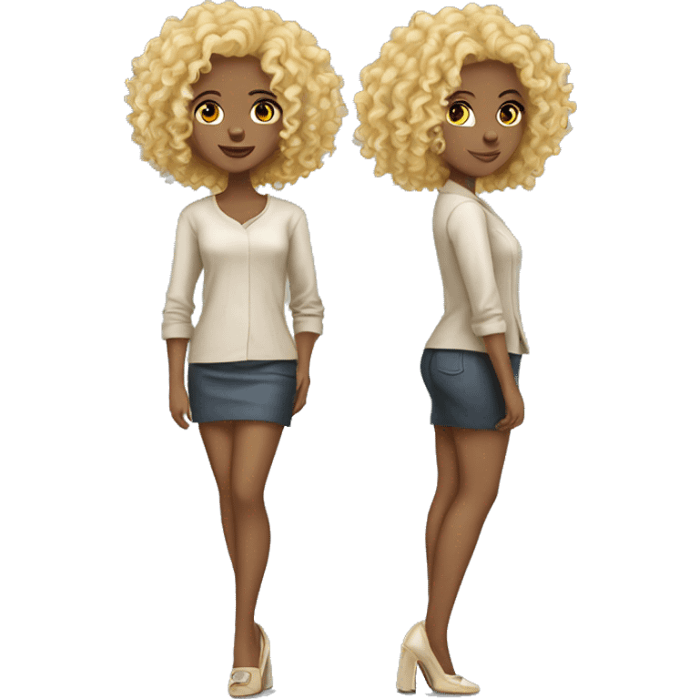 curly blonde bots on heels emoji