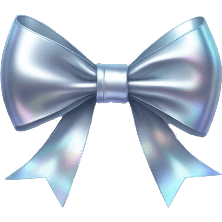 Realistic isolated silver holographic bow. emoji