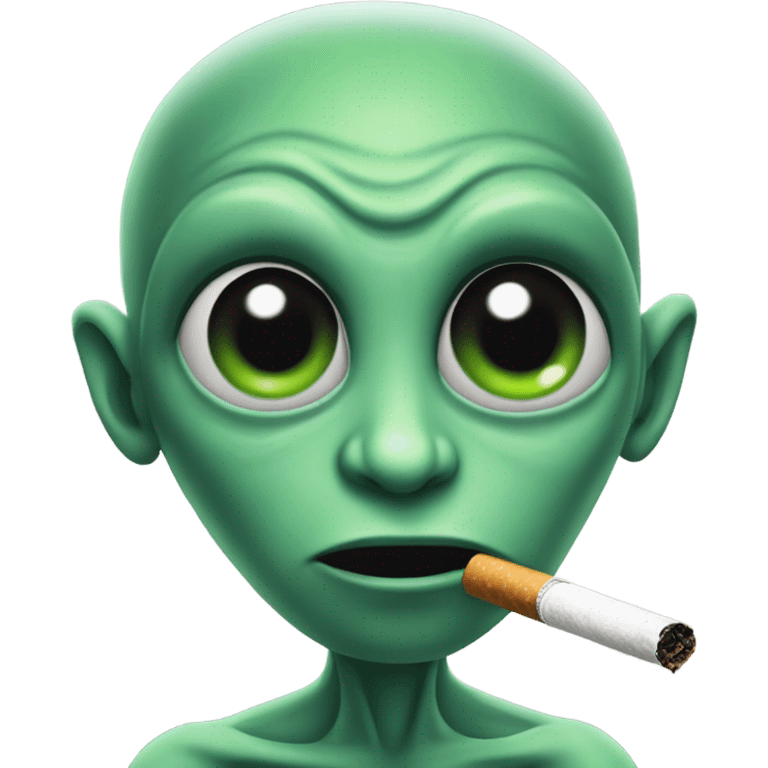 Alien with a cigarette  emoji