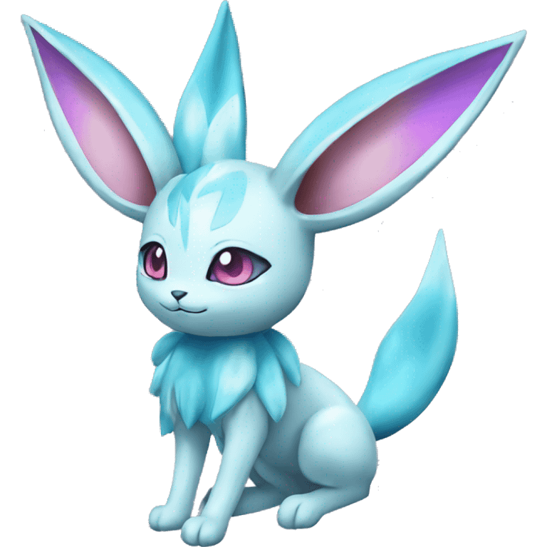 Shiny colorful Glaceon Espeon Pokémon emoji