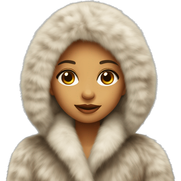 Beautiful girl in a fur-coat emoji