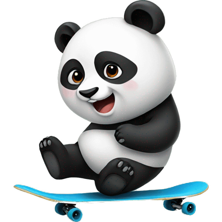 panda riding a skateboard  emoji