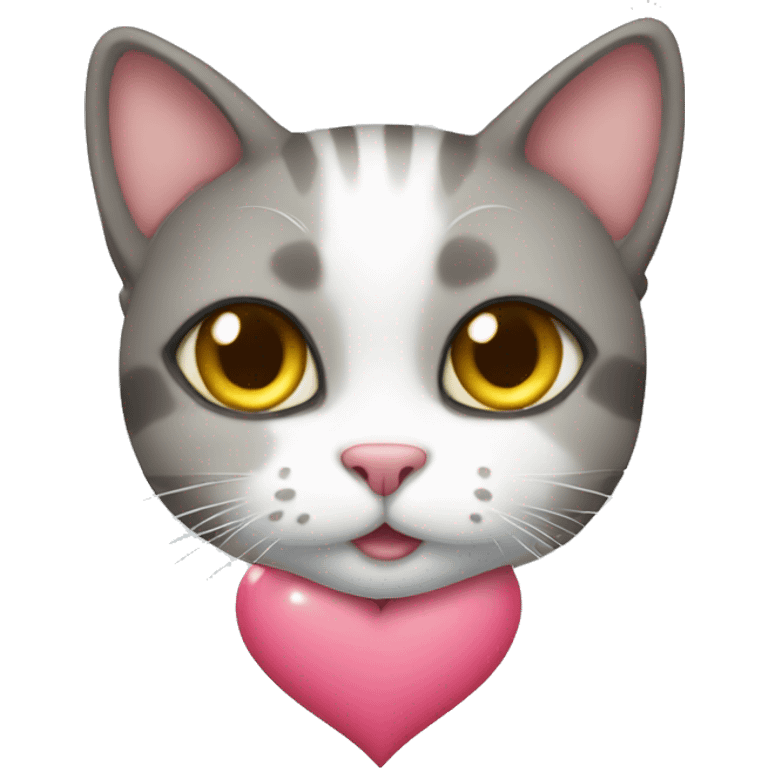 Cat with hearts emoji