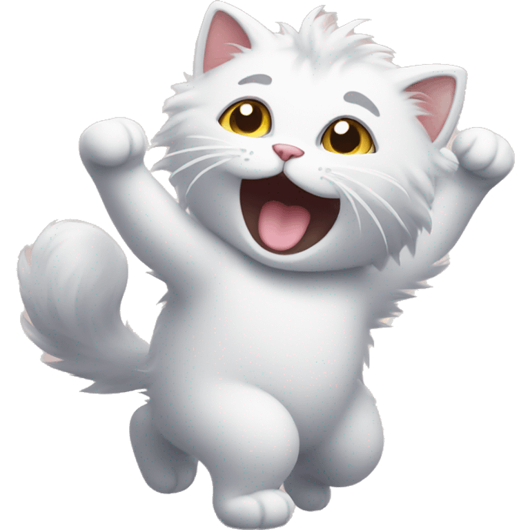 Fluffy cat dancing emoji