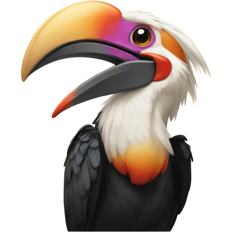 Colorful hornbill emoji