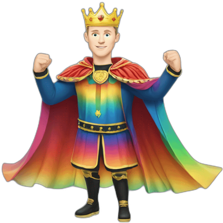 Jonathan Toews as a rainbow king with a royal robe on emoji