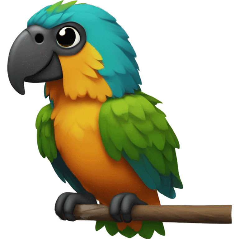 a parrot with a human face dark/medium Skin emoji