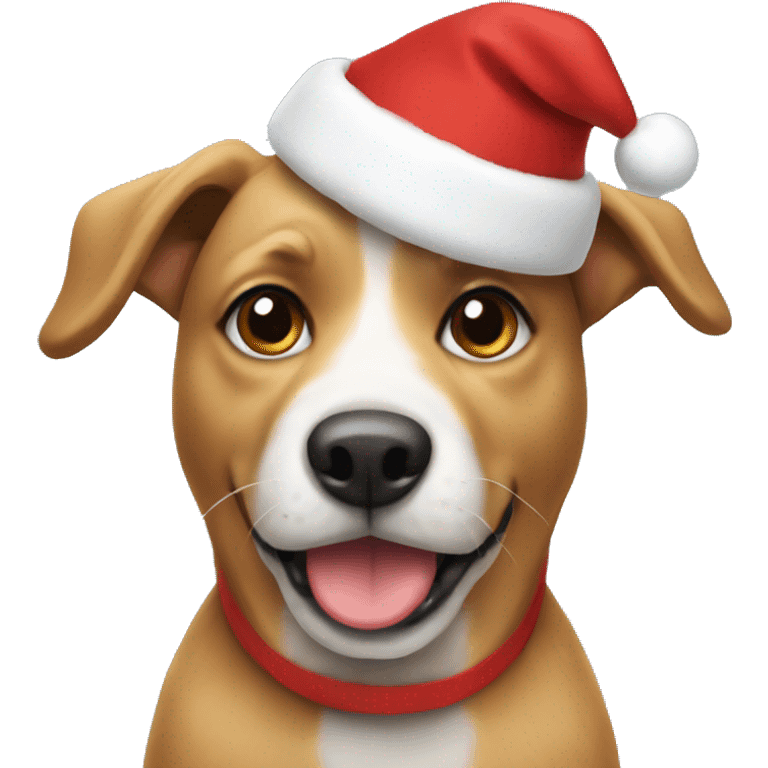 dog with Christmas hat emoji