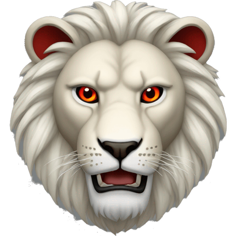 Angry withe lion withe red eyes emoji