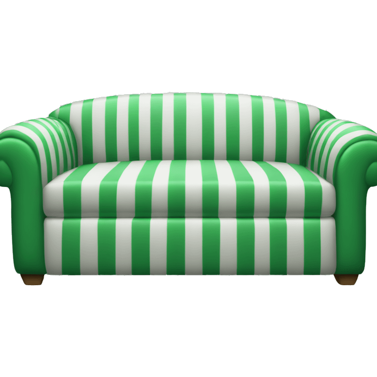 Striped green and white sofa emoji