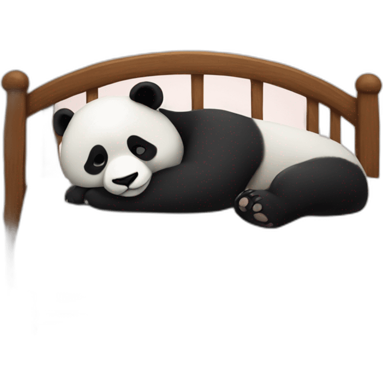 Panda sleeping on a bed emoji