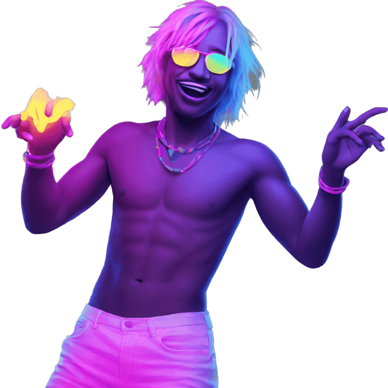 Rave party dancing neon smoking emoji