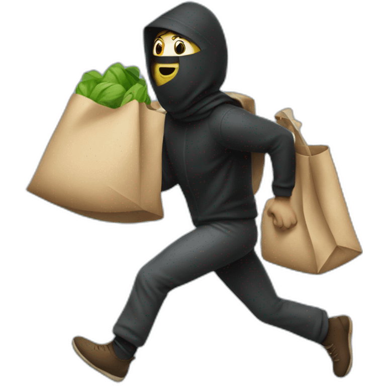 running robber with a bag emoji