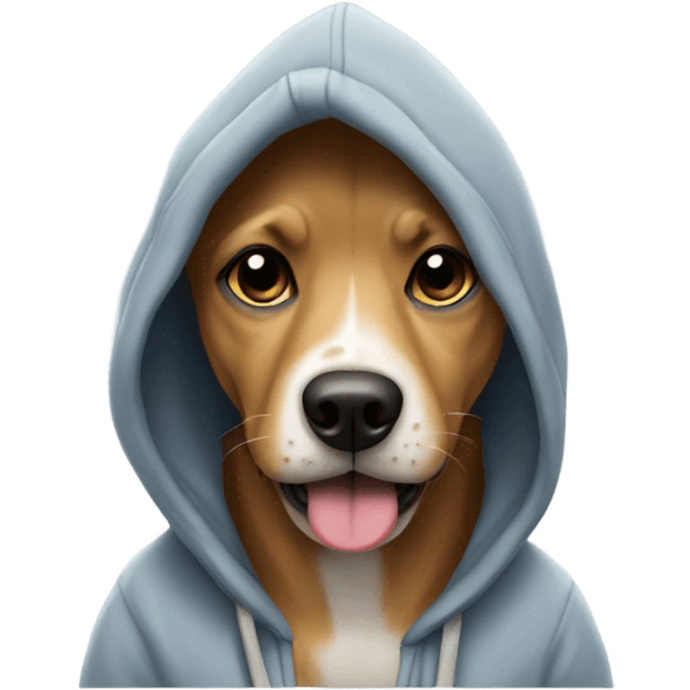 Dog wearing a hoodie  emoji