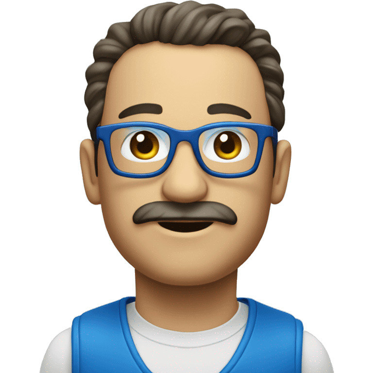 Cubo azul con lentes emoji