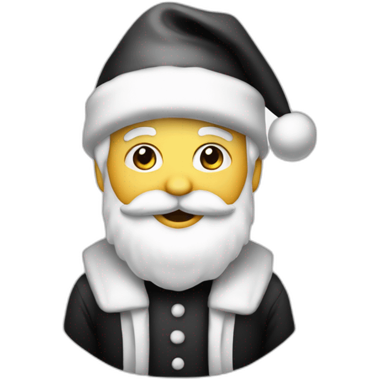 babbo natale felice in bianco e nero emoji