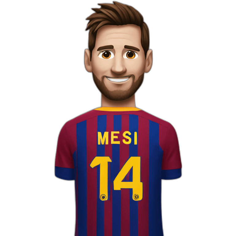 Messi with Barcelona shirt emoji