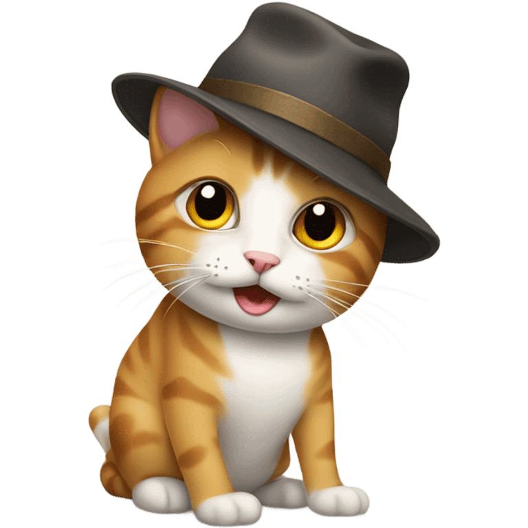 Cat wearing a hat emoji