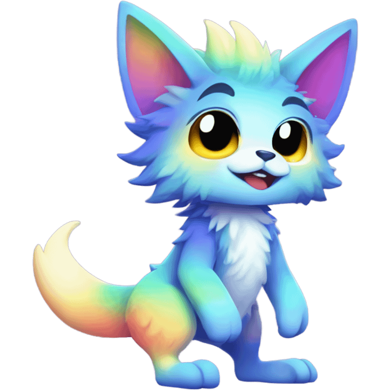 gradient-Sparkle-nebula-fursona anthropomorphic furry Fakémon full body emoji